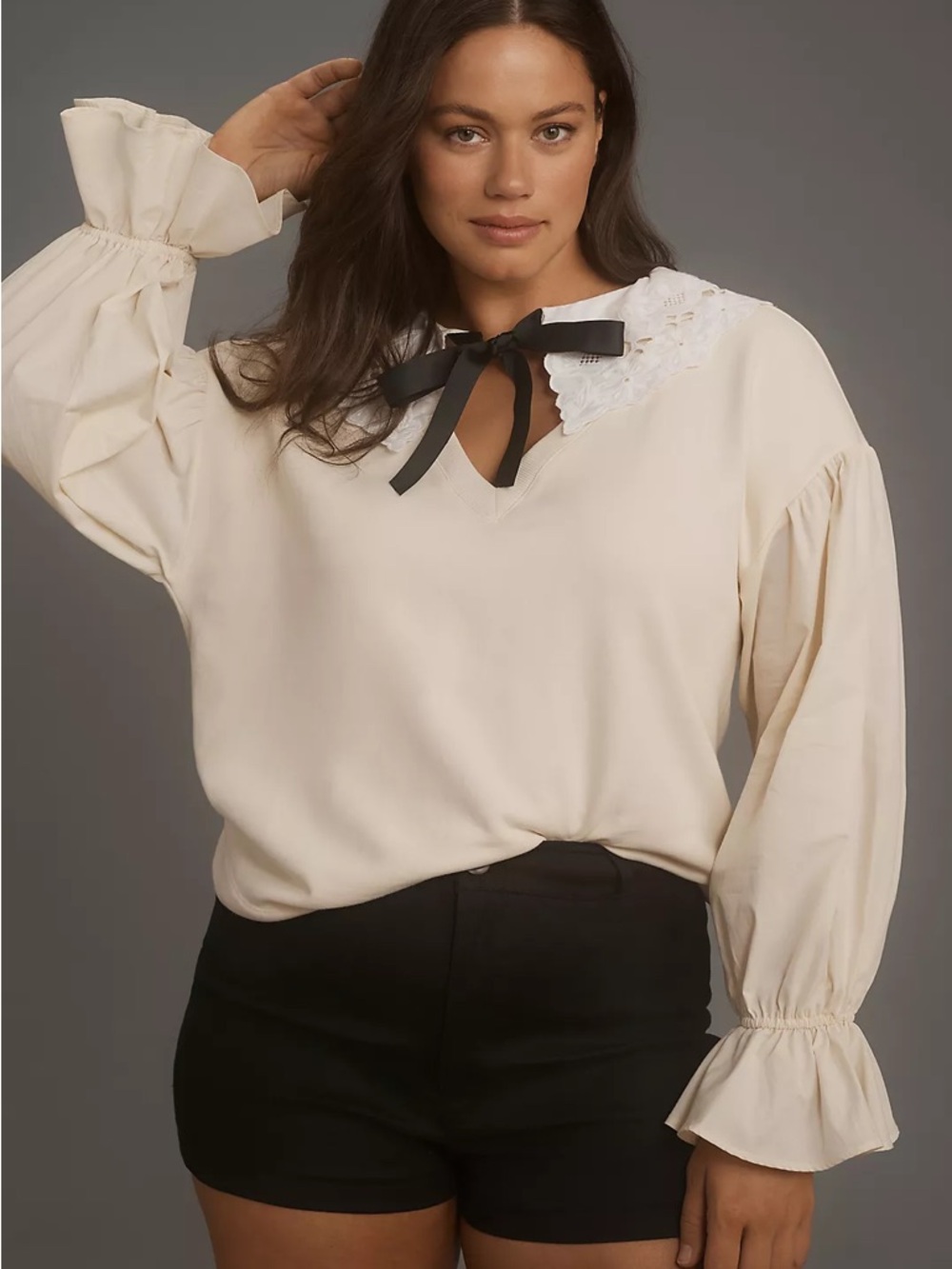 Anthropologie Peter Pan Collar Sweatshirt